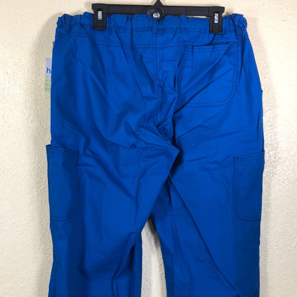 Certainty Nurse Scrubs Pants Blue L Petite NWT Pull On Pockets - Picture 7 of 8